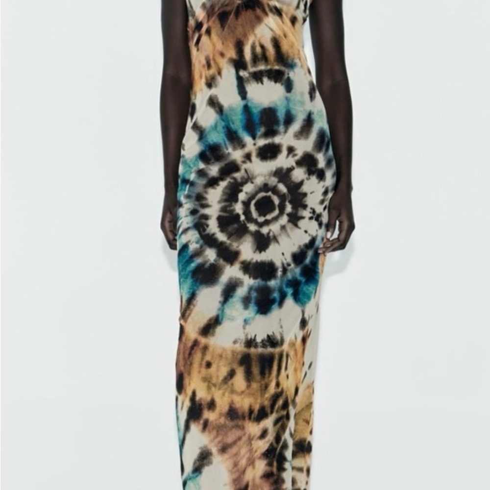 Zara Multicolor Tie-Dye Maxi Dress